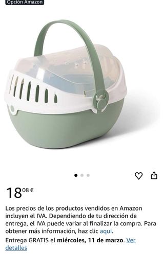 Transportín para mascotas verde y blanco