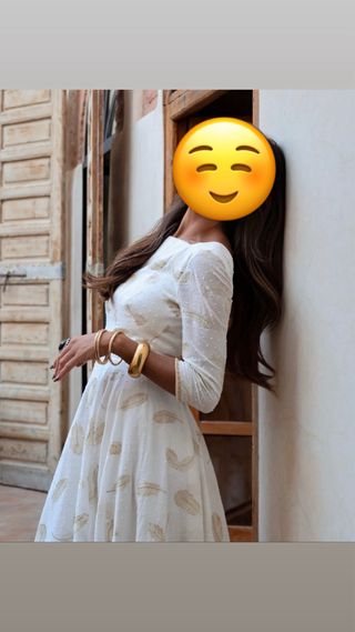 Vestido Rocio Osorno Siena Blanco y Dorado