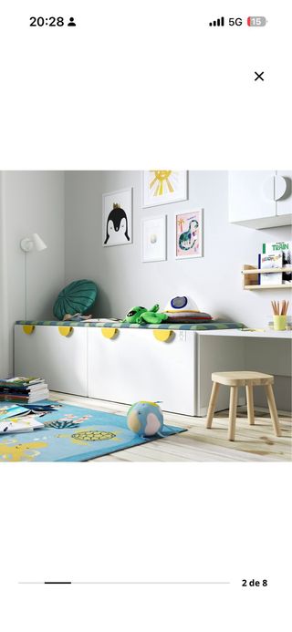 Banco lectura infantil con almacenaje