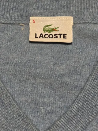 Jersey Lacoste azul cuello pico talla 5 L