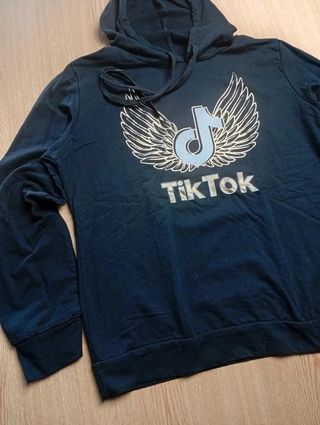Sudadera fina negra unisex logo TikTok
