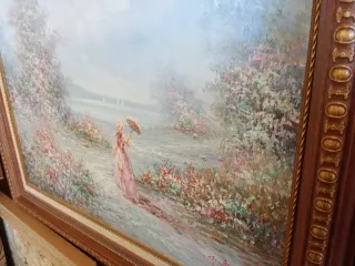 2 Óleos Románticos 77x67cm