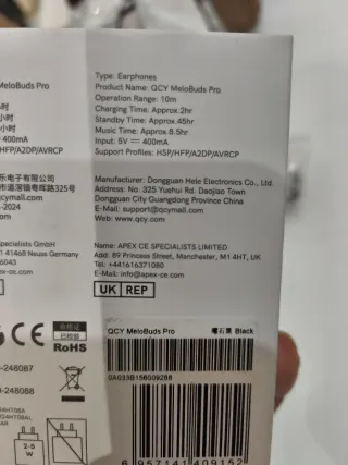 Auriculares Inalámbricos QCY MeloBuds Pro Negros