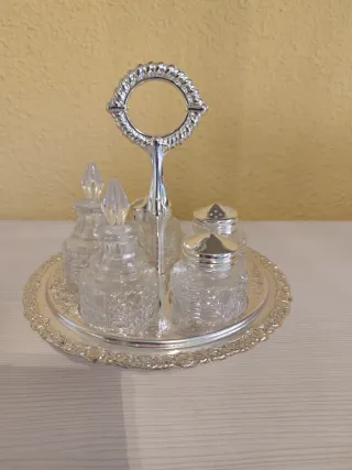 Especiero Mayell Plateado y Cristal