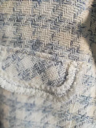 Traje de chaqueta BGN tweed azul y blanco