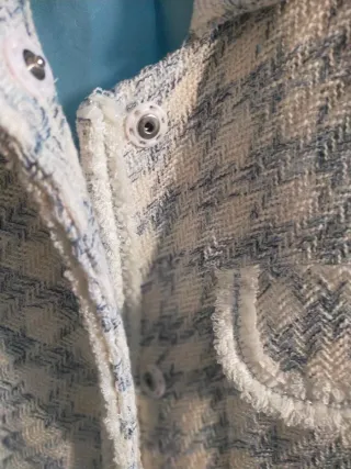 Traje de chaqueta BGN tweed azul y blanco