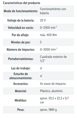 Atornilladora de impacto Parkside