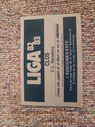 Cromo Clos Liga 82-83 F.C. Barcelona