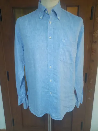 Camisa lino Pedro del Hierro azul hombre