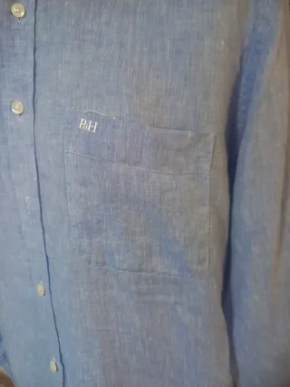 Camisa lino Pedro del Hierro azul hombre