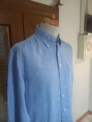 Camisa lino Pedro del Hierro azul hombre