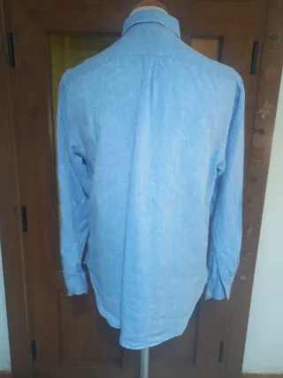 Camisa lino Pedro del Hierro azul hombre