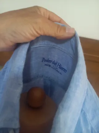 Camisa lino Pedro del Hierro azul hombre