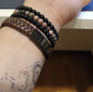 Pulsera Viceroy Cuero Trenzado Cierre Negro