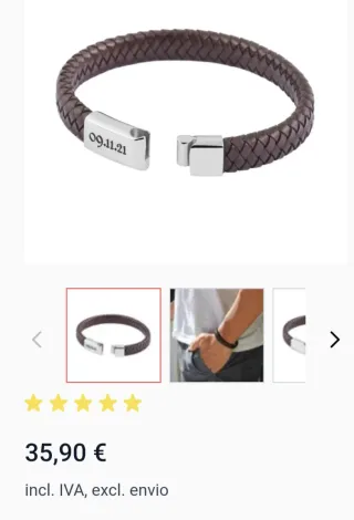 Pulsera Viceroy Cuero Trenzado Cierre Negro