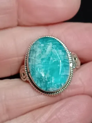 Anillo Plata Ley Piedra esmeralda facetada