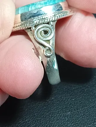 Anillo Plata Ley Piedra esmeralda facetada