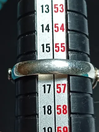 Anillo Plata Ley Piedra esmeralda facetada