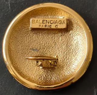 Clips Vintage Balenciaga Oversize  dorado y crema
