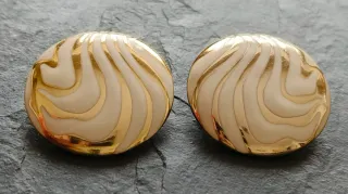 Clips Vintage Balenciaga Oversize  dorado y crema