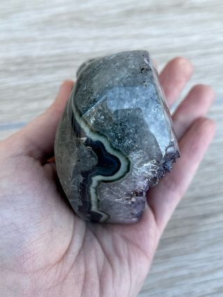 Corazón Drusa Amatista con estalactita