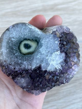 Corazón Drusa Amatista con estalactita