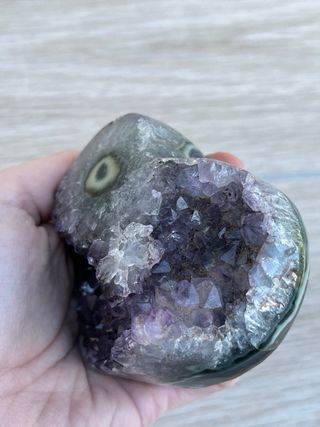 Corazón Drusa Amatista con estalactita