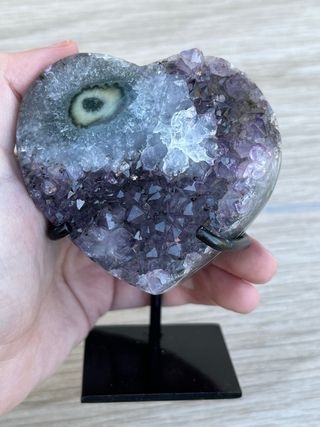 Corazón Drusa Amatista con estalactita