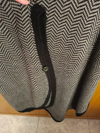 Poncho Mujer Negro Gris Talla L/XL
