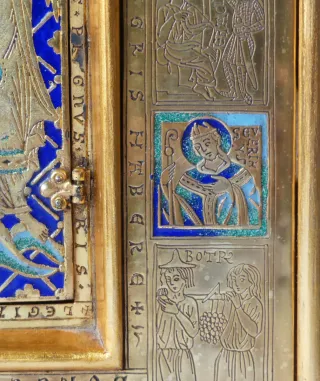 Marco Modest Morató esmaltado dorado y azul