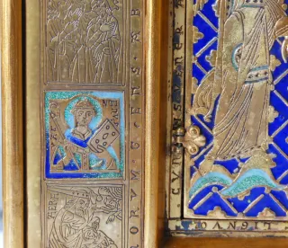 Marco Modest Morató esmaltado dorado y azul