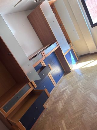 Armario ropero modular madera y cristal