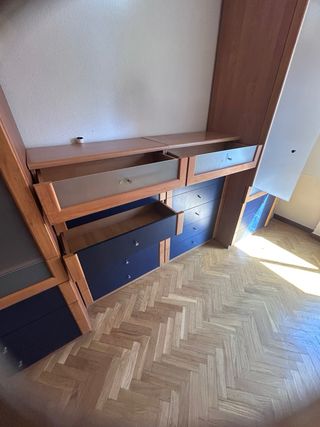 Armario ropero modular madera y cristal