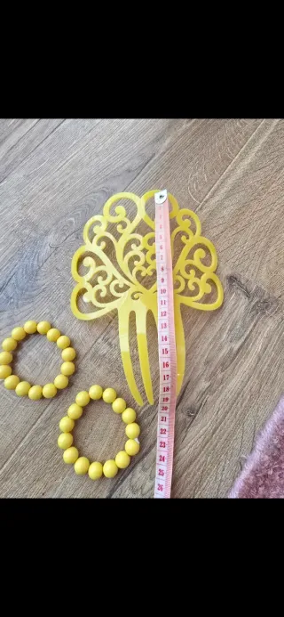 Conjunto Flamenco Amarillo: Peineta y Pulseras
