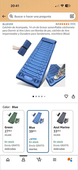 Esterilla autoinflable Bluever nueva