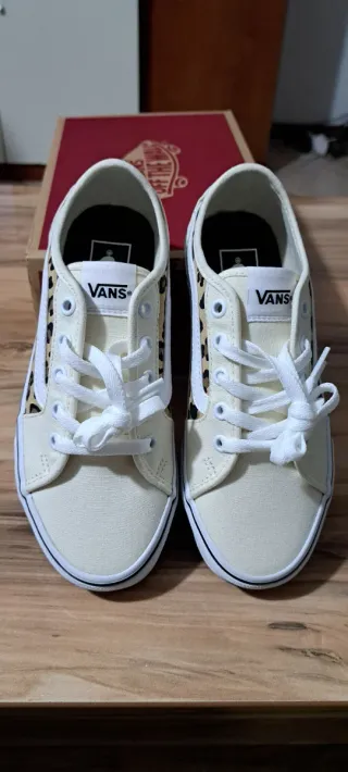 Scarpe Vans Beige/Multicolor con Stampa Leopardata