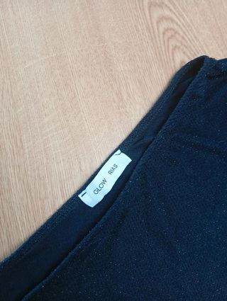 Top fiesta negro con brillo • Glow Rias • Talla L