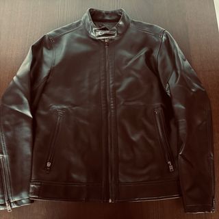 Chaqueta Mango Marrón Cuero Imitación