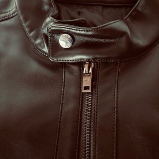 Chaqueta Mango Marrón Cuero Imitación
