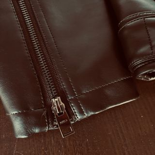 Chaqueta Mango Marrón Cuero Imitación