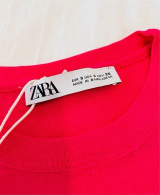 Camiseta Zara Rosa Talla M