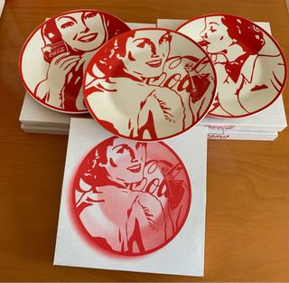 3 Platos Coca-Cola Vintage