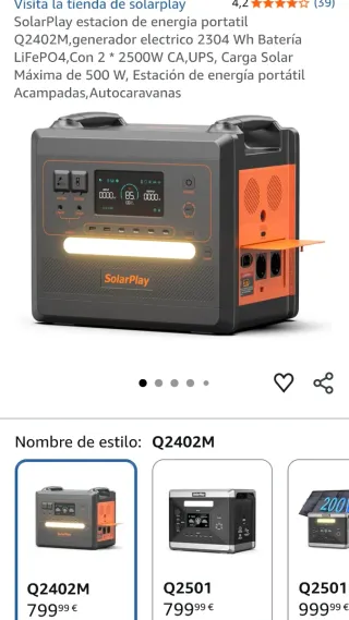 Estación de energía SolarPlay Q2402M averiada