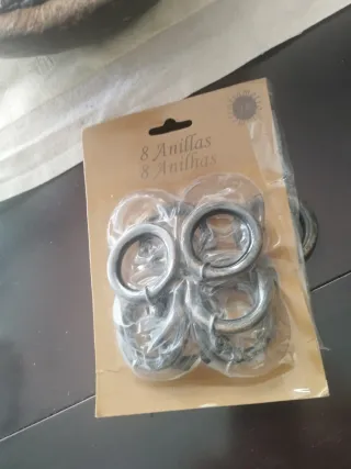 8 Anillas Hierro Negro y Oro Diámetro 19mm