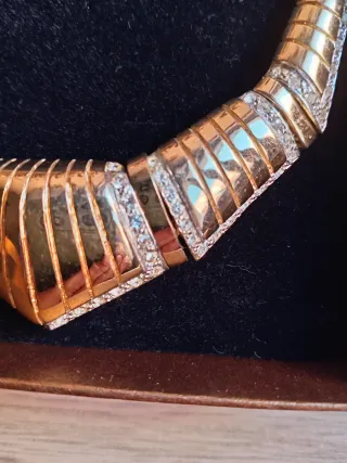 Gargantilla chapado oro circonitas