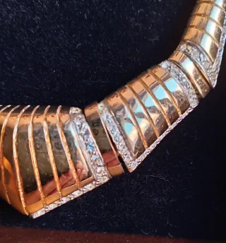 Gargantilla chapado oro circonitas