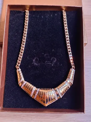 Gargantilla chapado oro circonitas