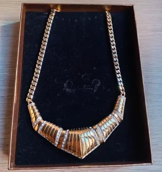 Gargantilla chapado oro circonitas