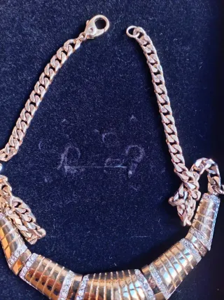 Gargantilla chapado oro circonitas