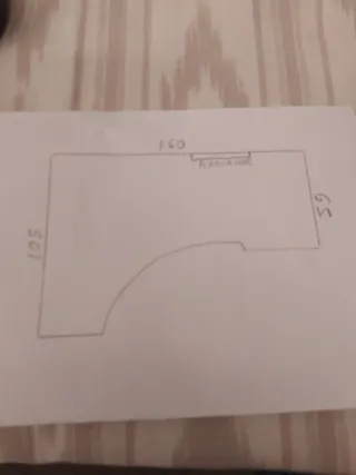 Escritorio esquinero madera, con cajonera